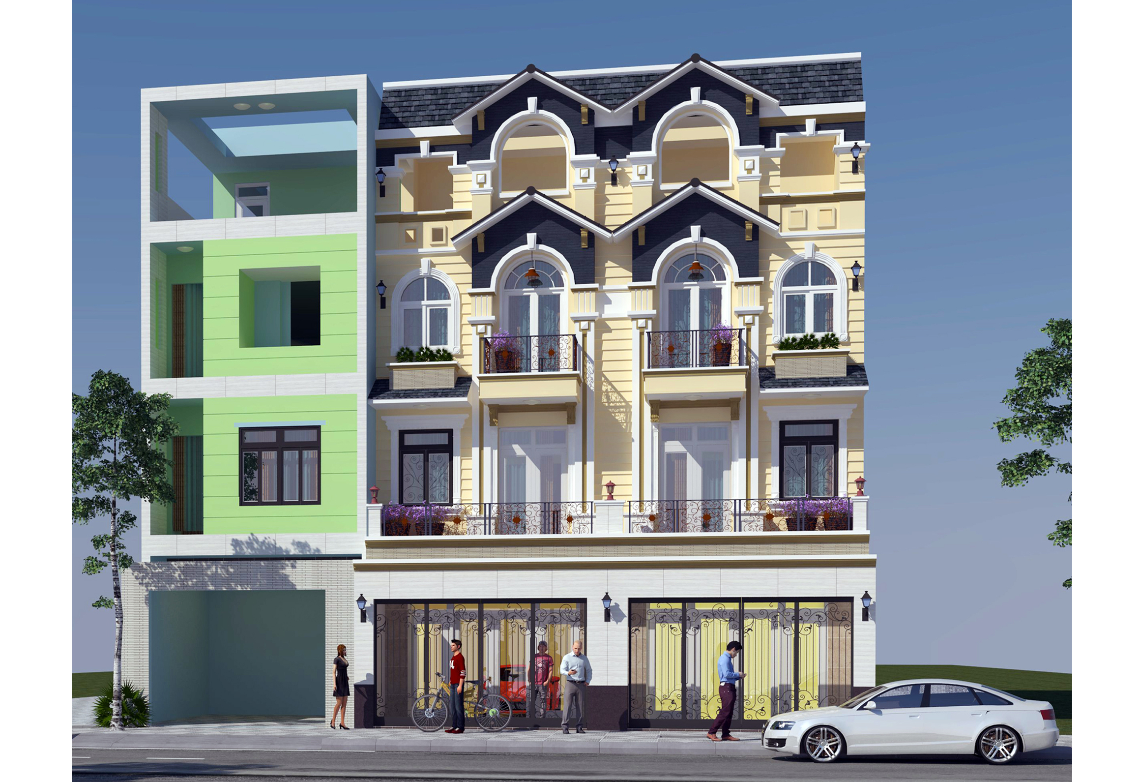 Nhà phố (5mx20m) DTXD: 420m2