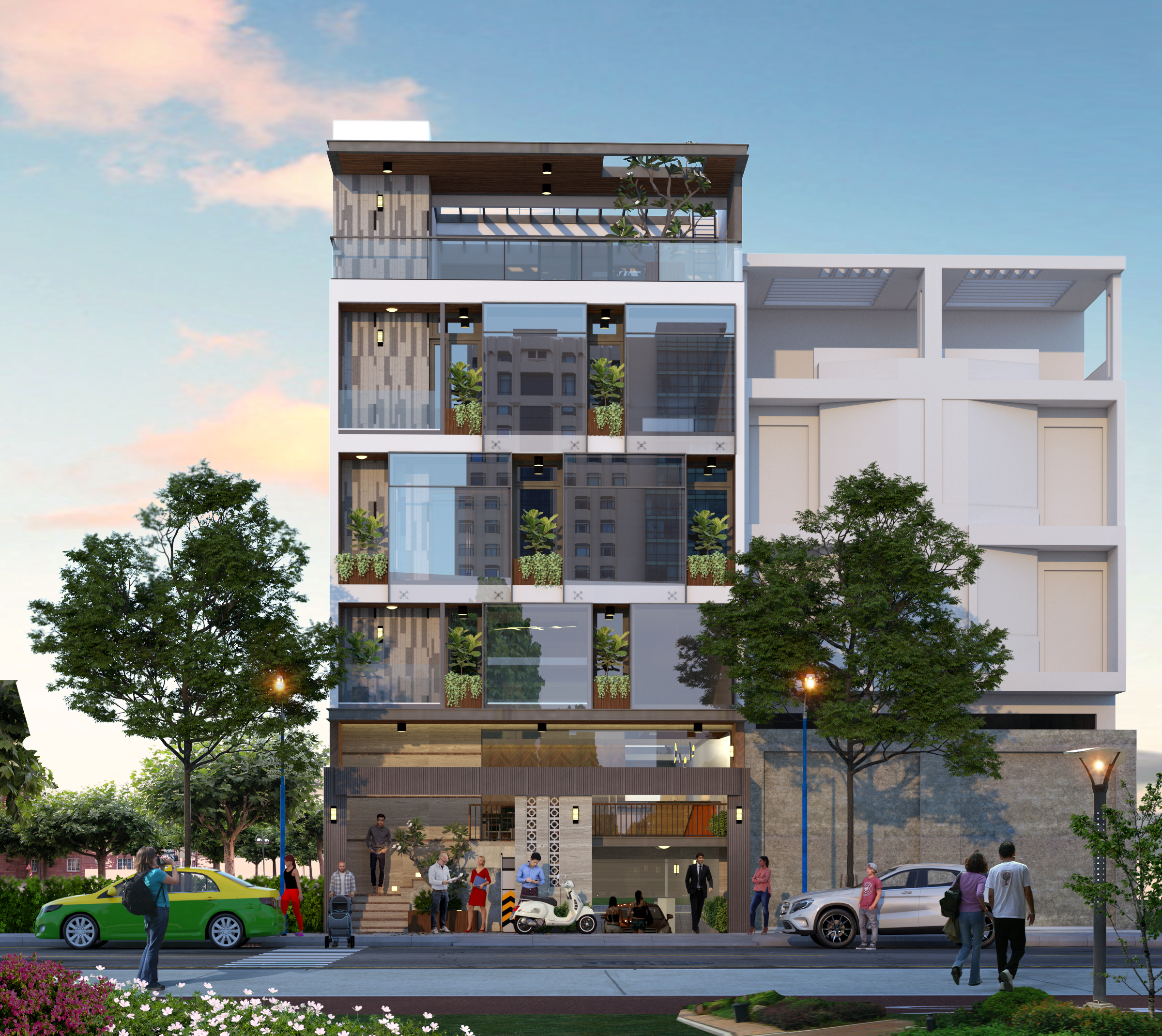 Văn phòng cho thuê ( 9mx40m) DTXD: 1440m2