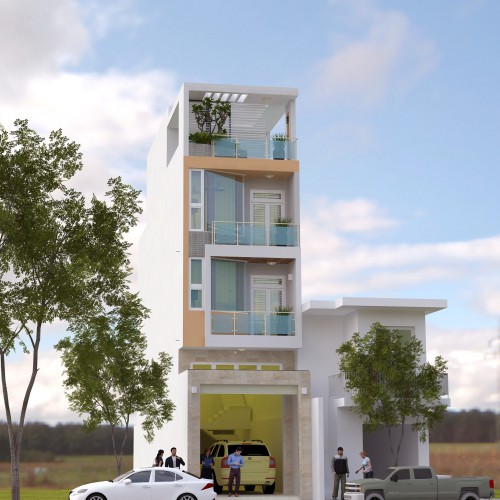 Nhà phố (4.5m x20m) DTXD: 450m2